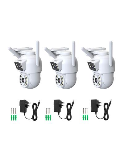 Kit X 3 Cámara de Seguridad Ziyen ZX57 Lente Dual 4MP Domo Exterior WiFi Control Por App - 6
