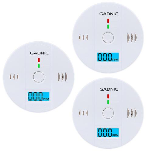 Kit De 3 Sensores De Alarma Detector De Monóxido De Carbono Gadnic Outlet - 0