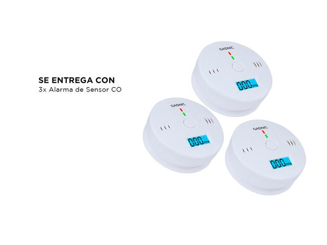 Kit De 3 Sensores De Alarma Detector De Monóxido De Carbono Gadnic - 5