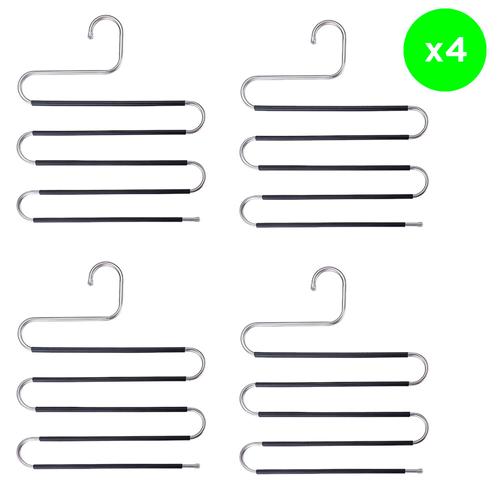 Kit x 4 Perchas Para 5 Pantalones Gadnic Metal Antideslizante - 0