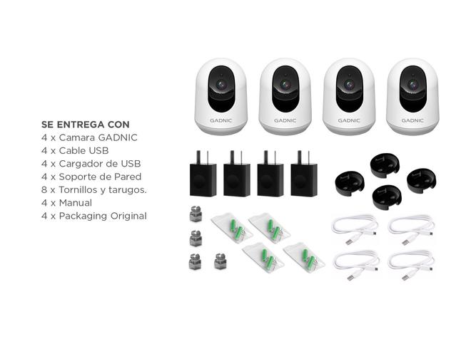 Kit x4 Cámara de Seguridad Gadnic IP Motorizada 3MP Full HD Visión Nocturna - 6