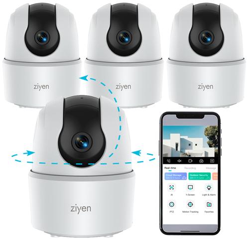 Kit De Cuatro Cámaras De Seguridad Interior Ziyen Wifi Vision Nocturna 2mp - 0