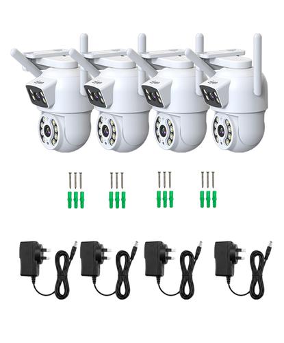 Kit X 4 Cámara de Seguridad Ziyen ZX57 Lente Dual 4MP Domo Exterior WiFi Control Por App - 6
