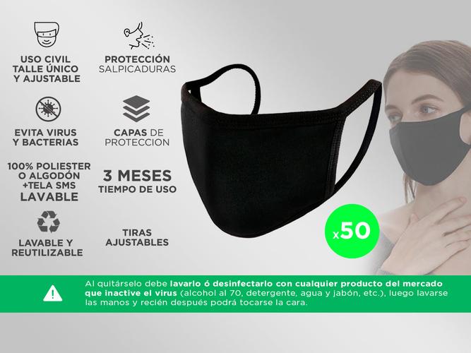 Barbijo de Tela Lavable x 50u - 1