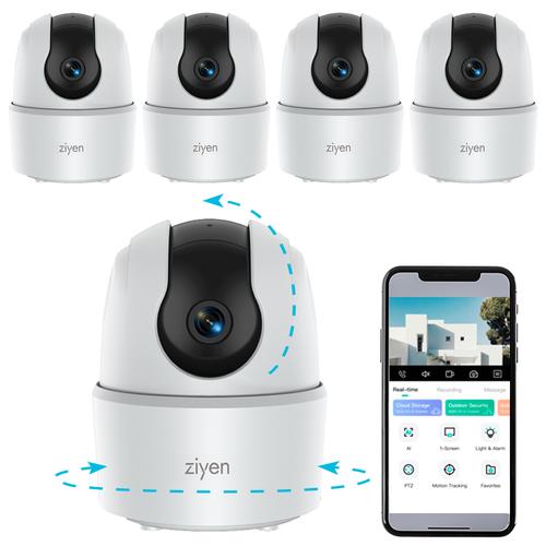 Kit x5 Cámaras De Seguridad Interior Ziyen WiFi Visión Nocturna 2mp - 0