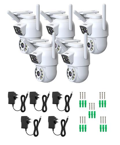 Kit X 5 Cámaras de Seguridad Ziyen ZX57 Lente Dual 4MP Domo Exterior WiFi Control Por App - 6