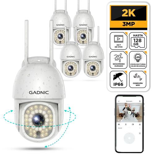 Kit x5 Cámaras de Seguridad Gadnic DM200W-Pro Exterior Domo Full HD Visión Nocturna Color 36 Leds - 0