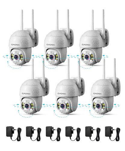 Kit x6 Cámaras De Seguridad Gadnic SX39 IP66 360° Visión Nocturna Full HD - 6