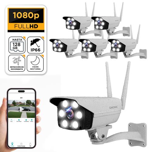 Kit x6 Camara de Seguridad Gadnic CM200W IP WIFI Exteriores HD 1080P - 0