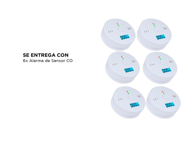 Kit De 6 Sensores De Alarma Detector De Monóxido De Carbono Gadnic - 5