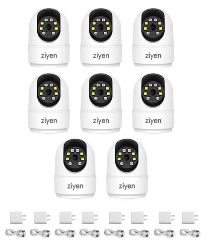 Kit x8 Cámara De Seguridad Ziyen ZX9 De Interior WiFi Full HD Visión Nocturna A Color - 6