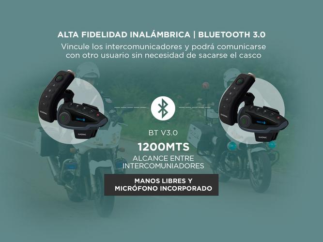 Intercomunicador Moto Gadnic G-800 Manos Libres Bluetooth 1200mts Hasta 120kmh - 2