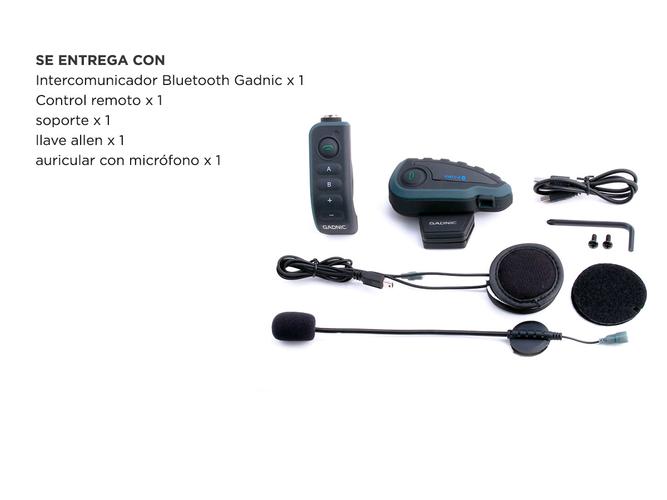 Intercomunicador Moto Gadnic G-800 Manos Libres Bluetooth 1200mts Hasta 120kmh - 5