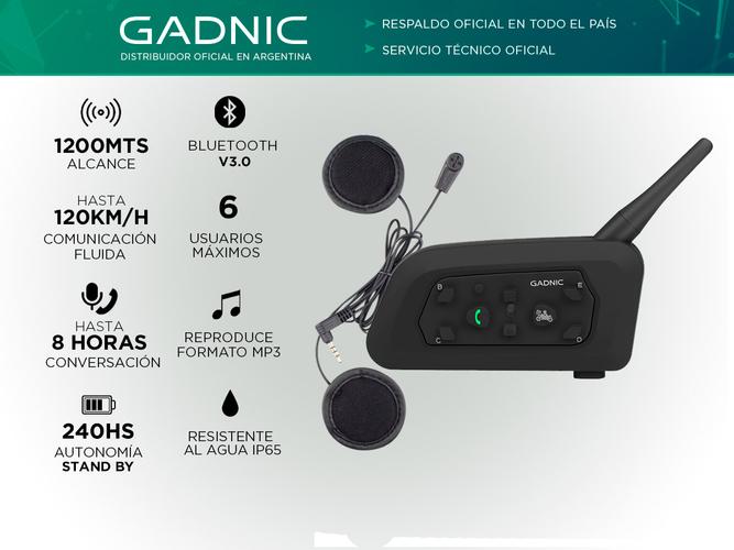  Intercomunicador Bluetooth Gadnic G-600 para Casco - 1