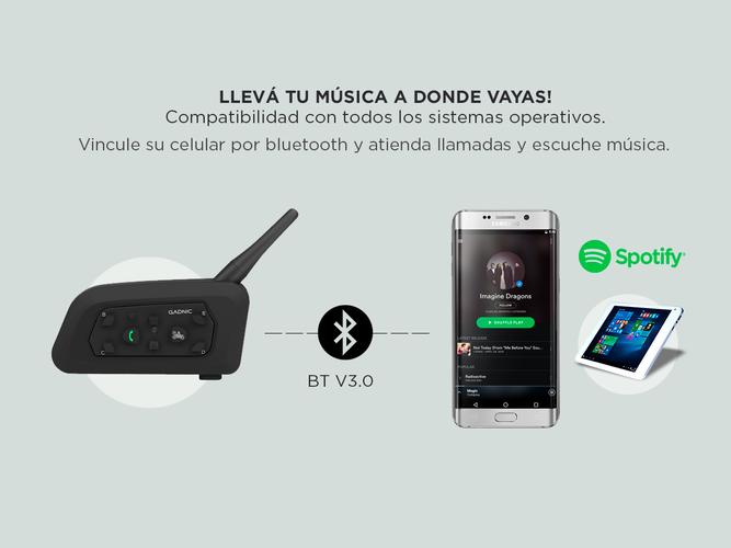  Intercomunicador Bluetooth Gadnic G-600 para Casco - 3