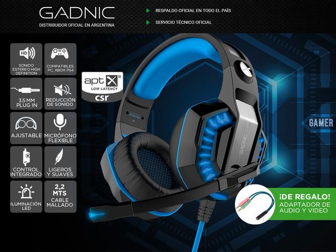 Auricular Gamer Gadnic A-37 Pro Microfono - 1
