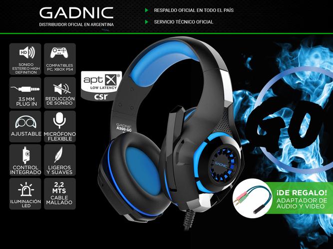 Auriculares Gadnic A500 GO Gamer Compatible Consolas - 1