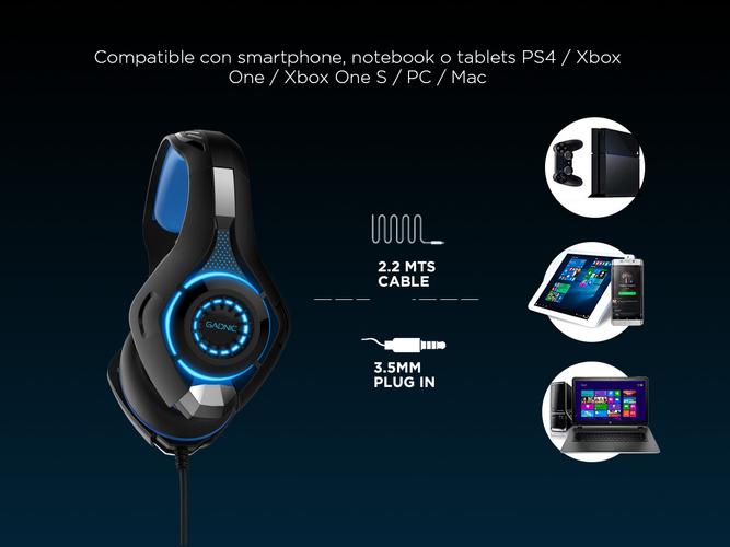 Auriculares Gadnic A500 GO Gamer Compatible Consolas - 2