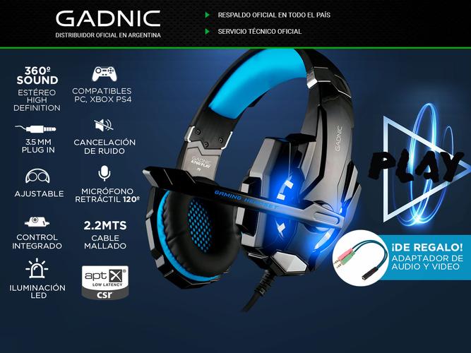 Auriculares Gadnic A700 Play Gamer Compatible Consolas - 1