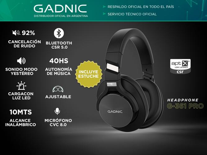 Auricular Bluetooth 5.0 Gadnic G-361 PRO Noise Cancelling  - 1