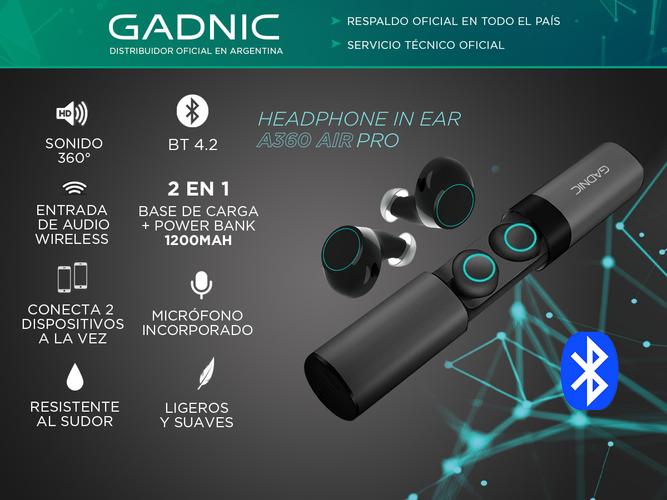Auricular In Ear Gadnic A360 AIR PRO 2 en 1 Power Bank  - 1
