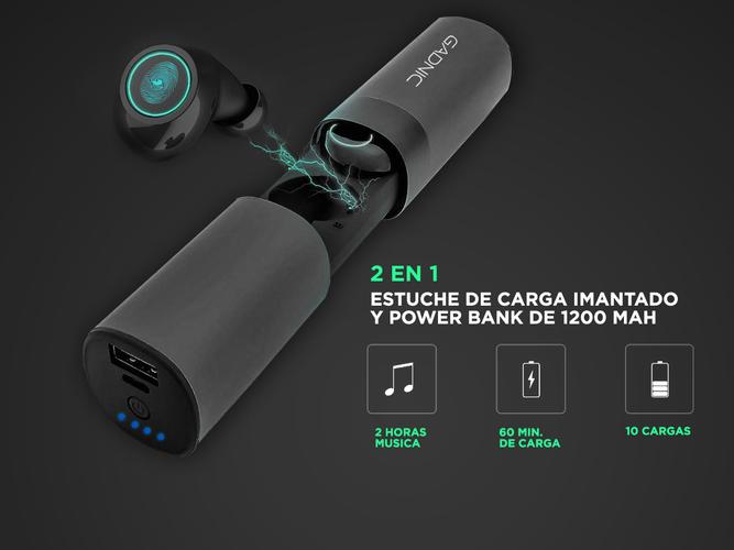 Auricular In Ear Gadnic A360 AIR PRO 2 en 1 Power Bank  - 3