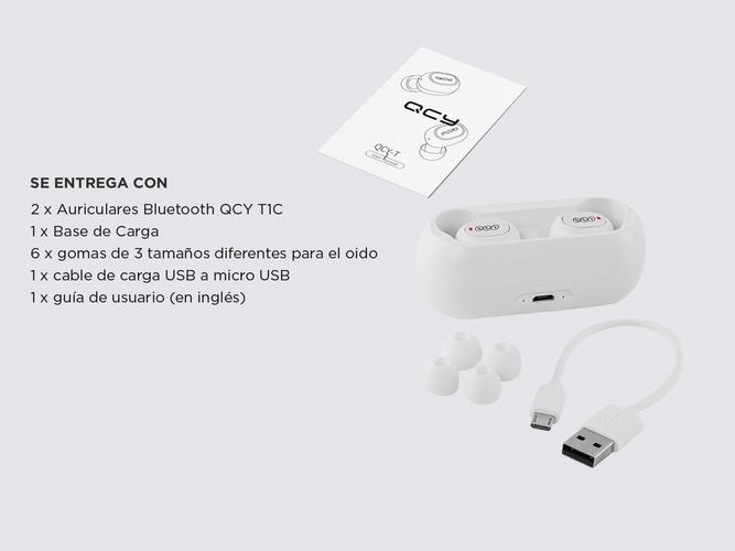 Auriculares Bluetooth QCY T1C Manos Libres Inalámbrico IPX5 - 5