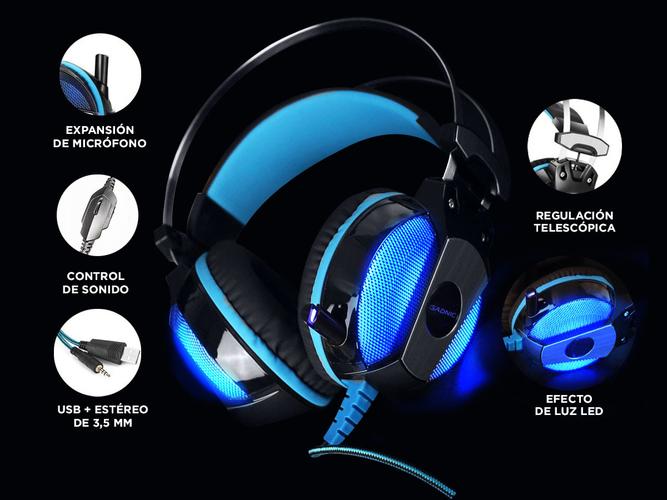 Auricular Gamer Gadnic A900 NEON PS4 Xbox Gaming PC  - 4