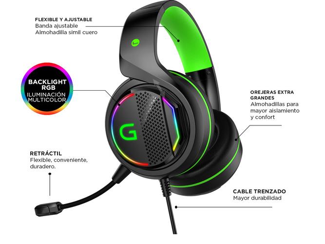  Auriculares Gamer Gadnic A750 Play RGB Gaming PC - 3