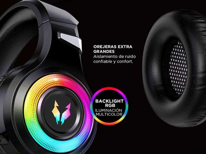 Auriculares Gamer Alpha A9000 Play Microfono Luz RGB Cancelacion Sonido   - 3