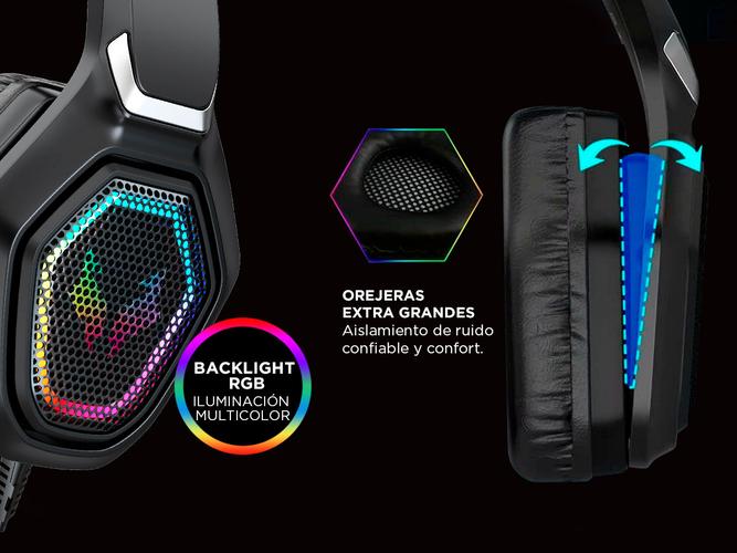 Auriculares Gamer Alpha A8800 Play Microfono Luz RGB Cancelacion Sonido   Usado - 3