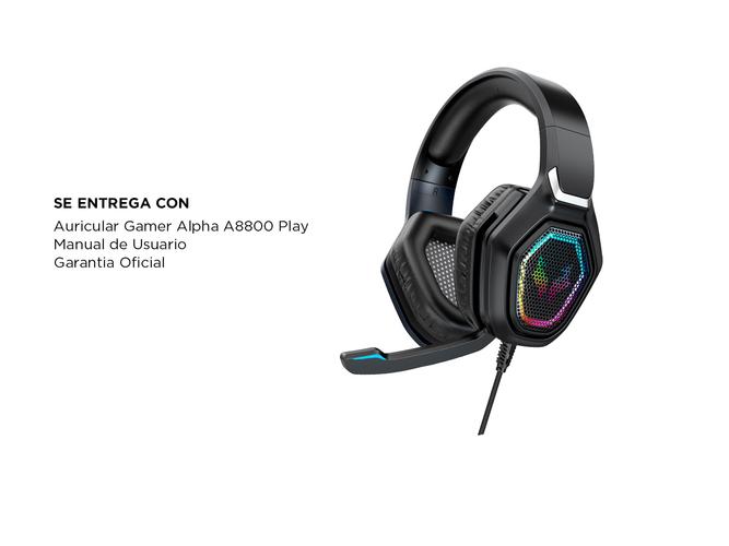 Auriculares Gamer Alpha A8800 Play Microfono Luz RGB Cancelacion Sonido   - 5