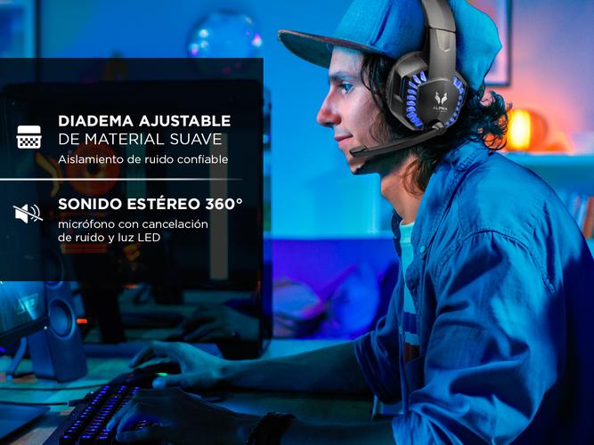Auriculares Gamer Gadnic A2000 LED Compatible Pc Play Consolas - 3
