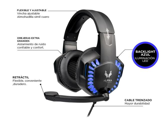 Auriculares Gamer Gadnic A2000 LED Compatible Pc Play Consolas - 4