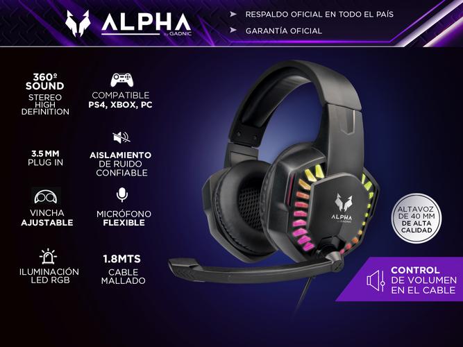  Auricular Gamer Gadnic A3000 RGB Compatible Pc Play Consolas - 1