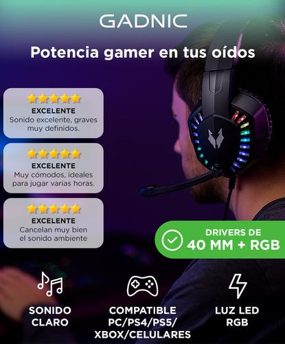  Auricular Gamer Gadnic A3000 RGB Compatible Pc Play Consolas - 1
