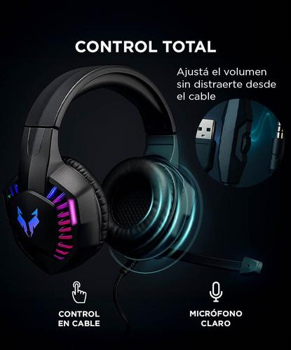  Auricular Gamer Gadnic A3000 RGB Compatible Pc Play Consolas - 2