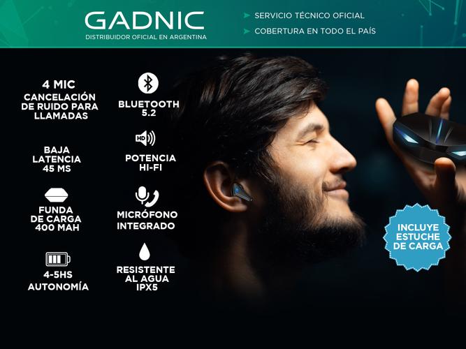  Auriculares Inalambricos Gadnic In-ear A121 Pro Bluetooth Usado - 1