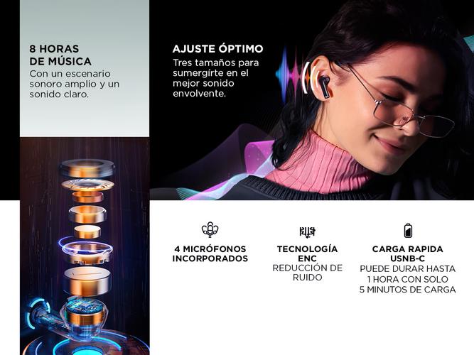 Auriculares Bluetooth QCY T19 Manos Libres Inalambrico Negro - 3