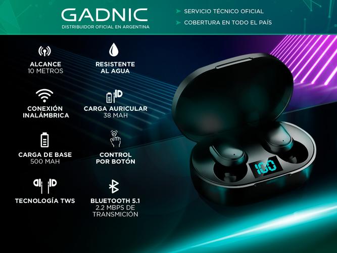 Auriculares Bluetooth Gadnic A128FGRS Inalambricos In Ear Tws - 1