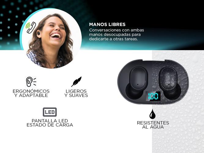 Auriculares Bluetooth Gadnic A128FGRS Inalambricos In Ear Tws - 3