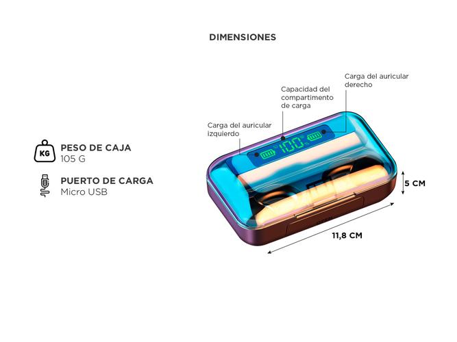 Auriculares Inalámbricos Bluetooth Gadnic In Ear Blanco  - 5