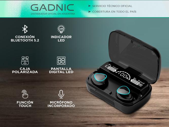 Auriculares Bluetooth Gadnic Led Manos Libres Inalambricos - 1