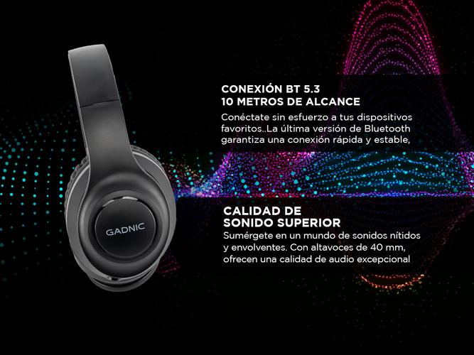 Auriculares Inalámbricos Gadnic A164 Vincha Cancelación de Ruido - 2