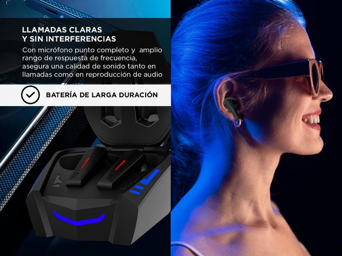 Auriculares In-Ear Inalambricos Gadnic AU16 Con Luz Led - 2