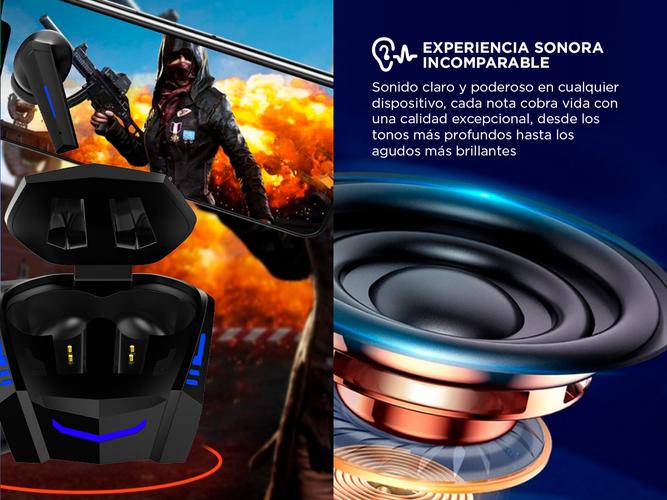 Auriculares In-Ear Inalambricos Gadnic AU16 Con Luz Led - 3