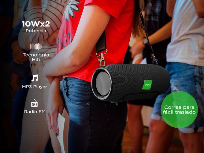 Parlante Gadnic GP200 Bluetooth Portátil Aux USB HiFi 20w Radio FM - 3