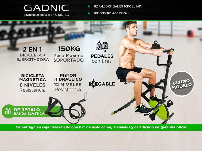 Bicicleta Magnética Gadnic Extreme Pro 2en1 con Ejercitador Para Abdominales - 1