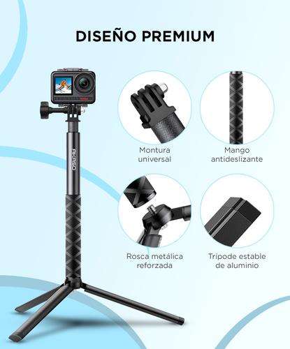 Palo de Selfie Akaso Extensible Hasta 120 cm Trípode Compatibilidad Universal - 4