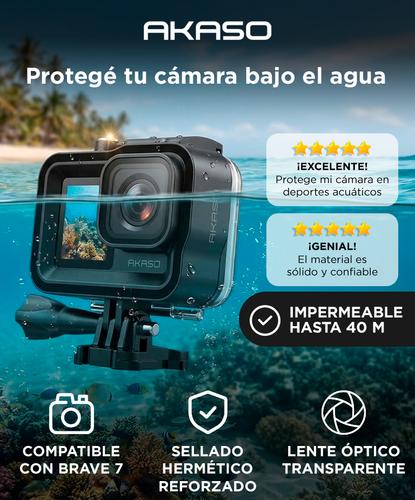 Carcasa Impermeable AKASO Brave 7 Sumergible Hasta 40 Metros Policarbonato Reforzado Con Lente De Alta Claridad - 1